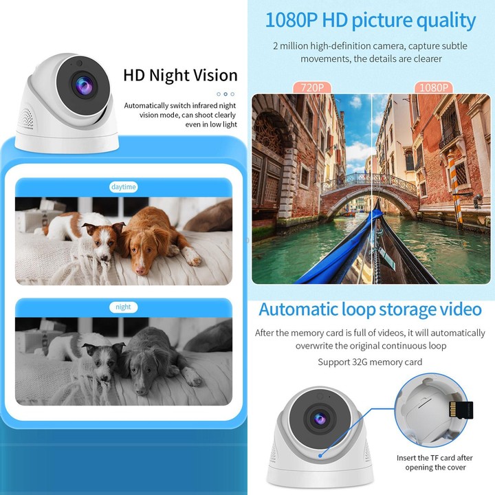 A5 Smart Conch WiFi Camera 1080P HD Night Vision IP Camera (AU Plug)