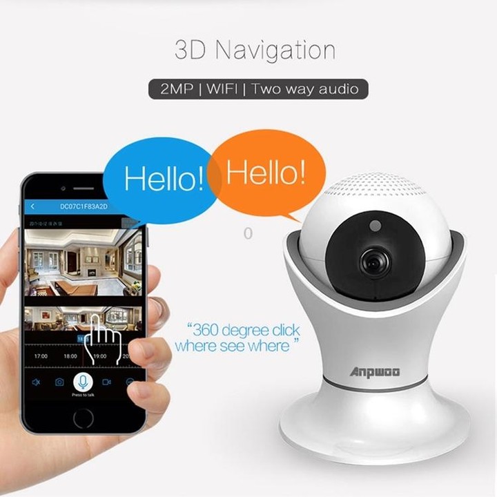 Anpwoo Hercules GM8135+SC2145 1080P HD WiFi IP Camera, Support Motion Detection & Infrared Night Vision & TF Card(Max 128GB)(Whi