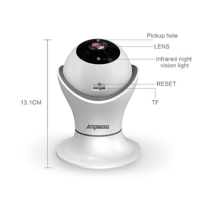 Anpwoo Hercules GM8135+SC2145 1080P HD WiFi IP Camera, Support Motion Detection & Infrared Night Vision & TF Card(Max 128GB)(Whi
