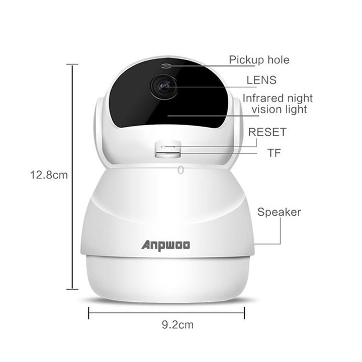 Anpwoo Warrior GM8135+SC2145 1080P HD WiFi IP Camera, Support Motion Detection & Infrared Night Vision & TF Card(Max 128GB)(Whit
