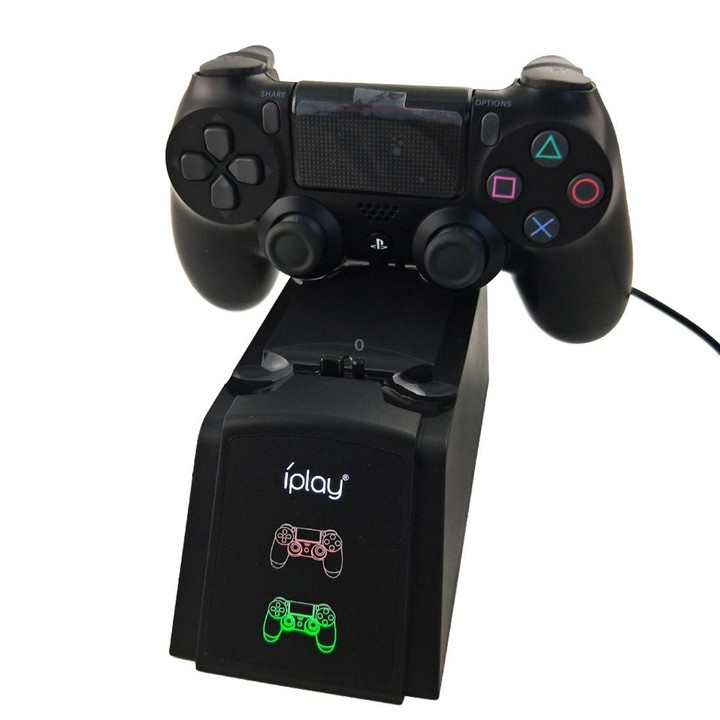 iplay Dual Port Charging Dock Station Stand / Controller Charging Stand for For Sony Playstation 4 PS4 & Slim PS4 Pro with LED D