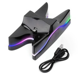 Special UFO Shape 2 x USB Charging Dock Station Stand / Controller Charging Stand for PS4 Playstation 4 with Multi Colors LED(Bl