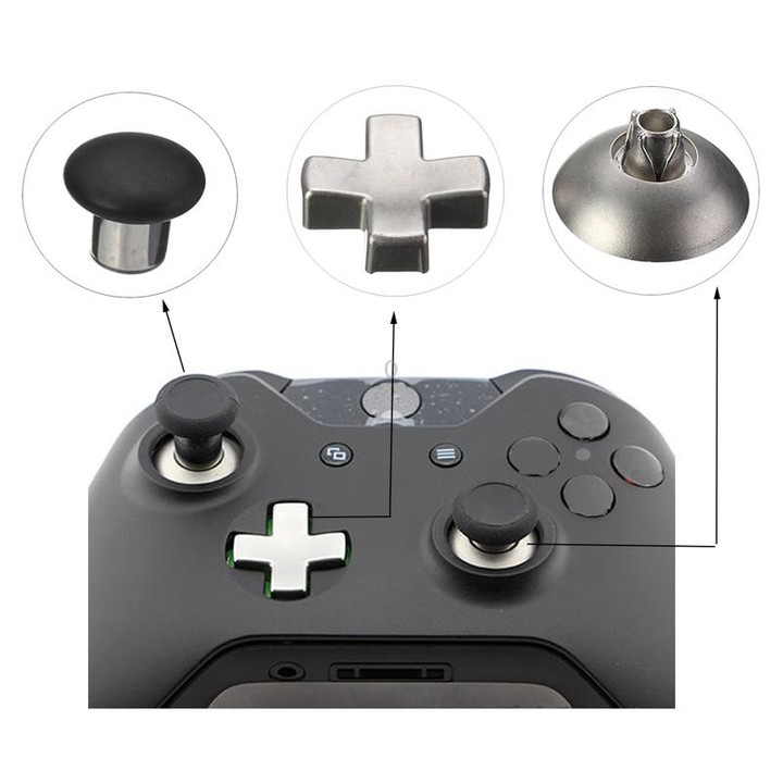 18 PCS Game Controller Handle Key Replacement Accessories for Xbox One ELITE(Black)