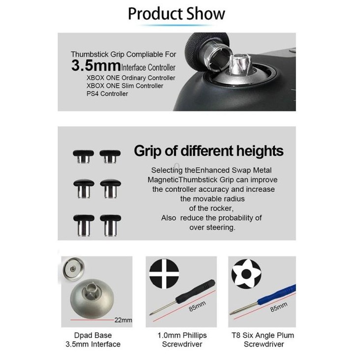 18 PCS Game Controller Handle Key Replacement Accessories for Xbox One ELITE(Black)
