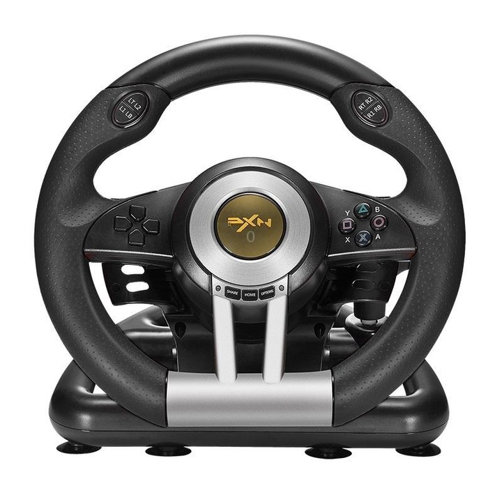 PXN-V3 Racing Game Steering Wheel for PC / PS3 / 4 / xbox one / switch(Black)