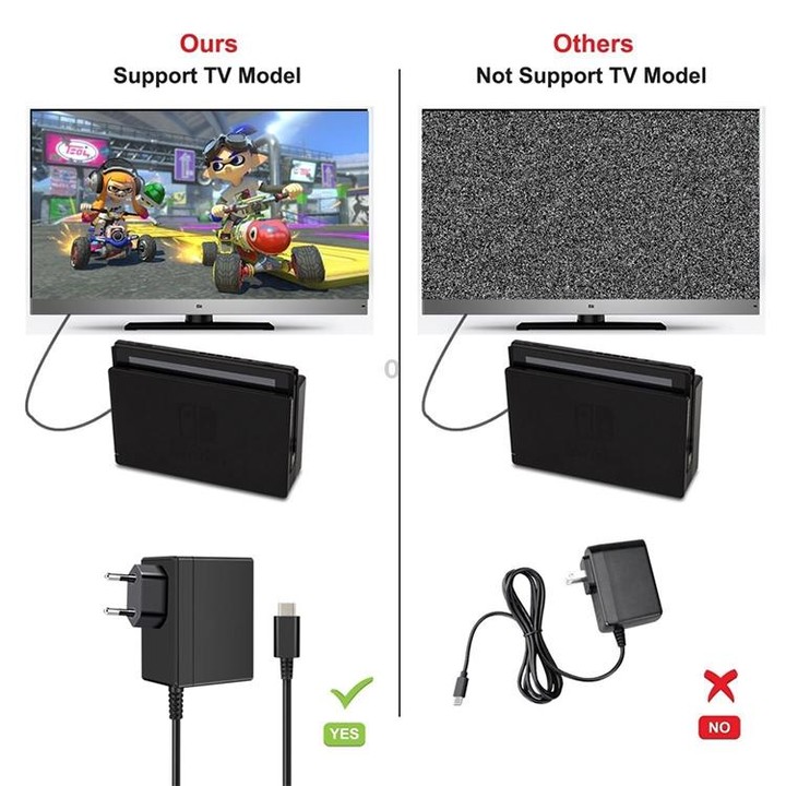 AC Adapter Charger for Nintend Switch, EU Plug