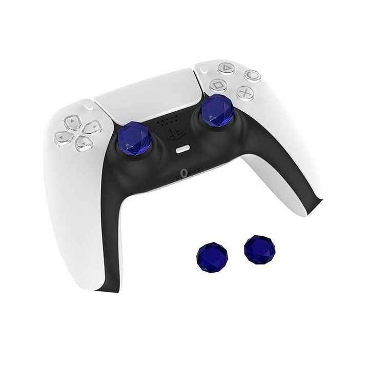 2 PCS Diamond Texture Games Grip Caps for PS5(Blue)