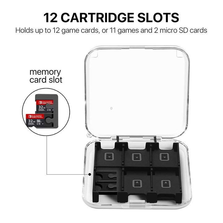 12 in 1 Box Memory Card Holder Box for Nintendo Switch(Transparent)
