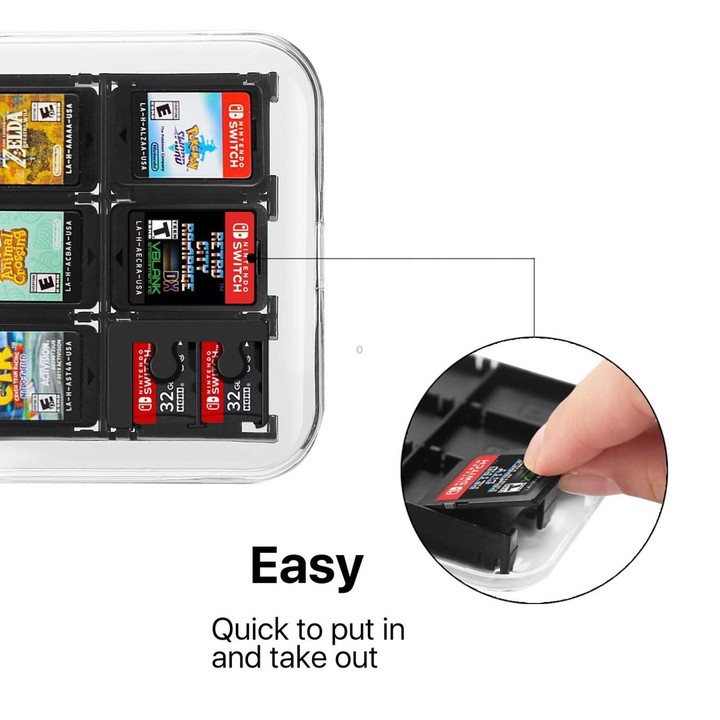 12 in 1 Box Memory Card Holder Box for Nintendo Switch(Transparent)