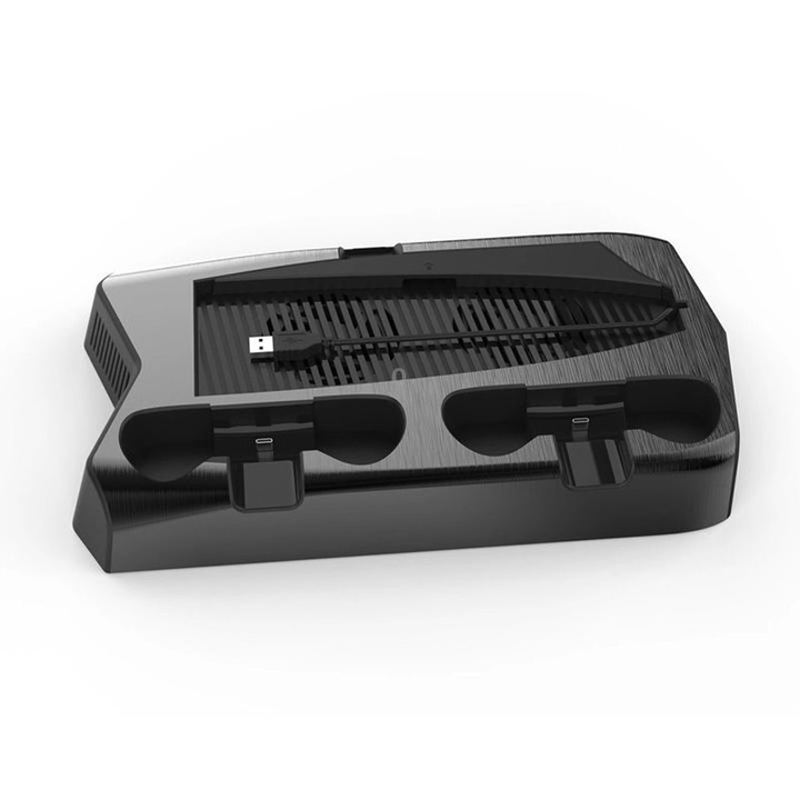 KJH P5-010-2 Multi-function Charging Cooling Fan Base with Storage Tray Bracket For PS5 De / UHD