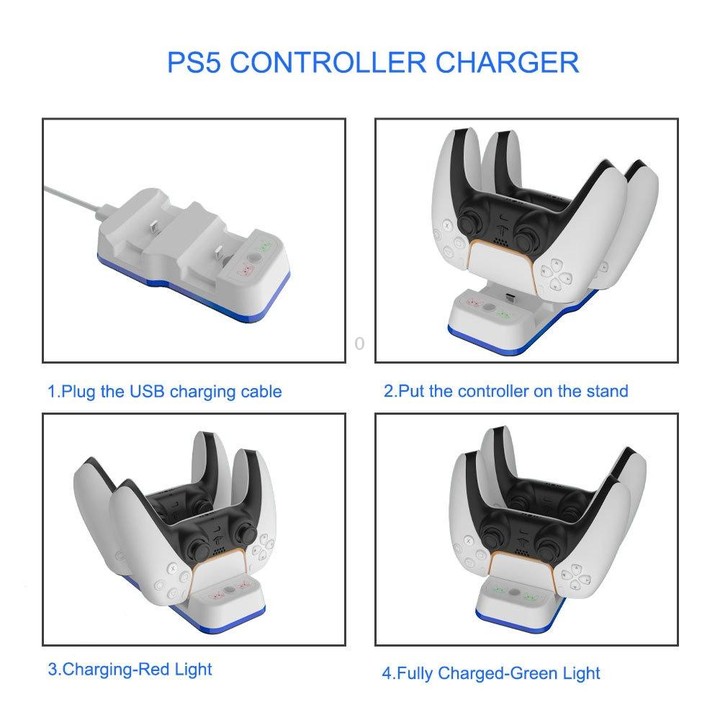 JYS P5116 Wireless Handle Dual Charging Station with Indicator Light For PS5