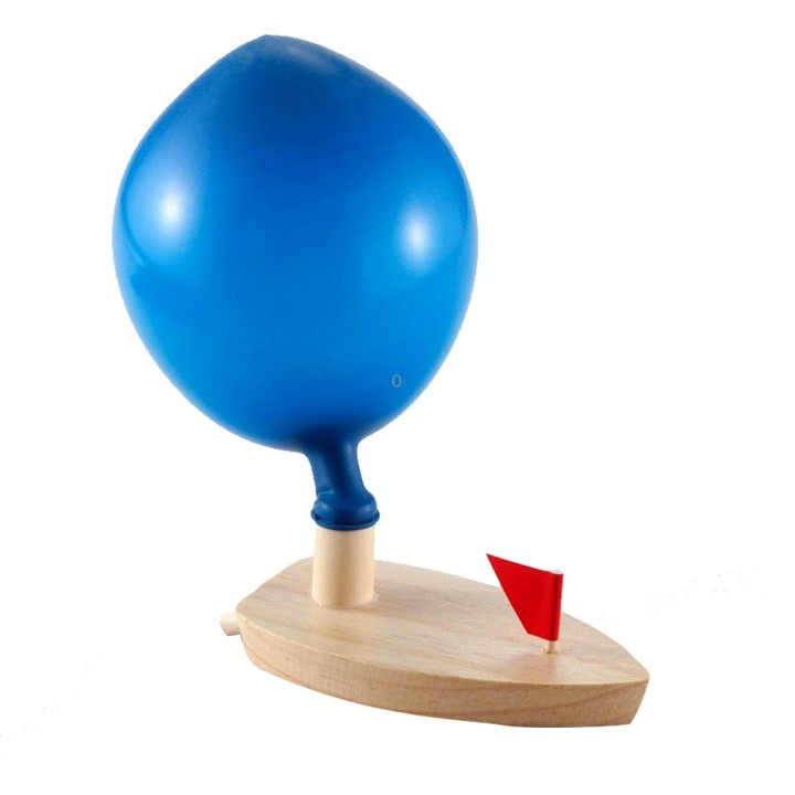 Baby Toys Wooden Balloon Boat Balloon Powered Boat Child Wooden Bath Toys