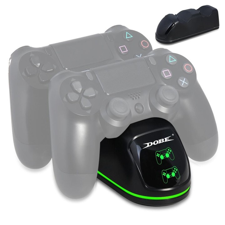 DOBE TP4-1781 Wireless Controller Dual Charging Dock LED Charger Handle Charger for PS4 / Slim / Pro(Black)