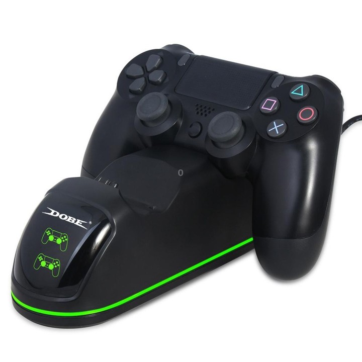 DOBE TP4-1781 Wireless Controller Dual Charging Dock LED Charger Handle Charger for PS4 / Slim / Pro(Black)