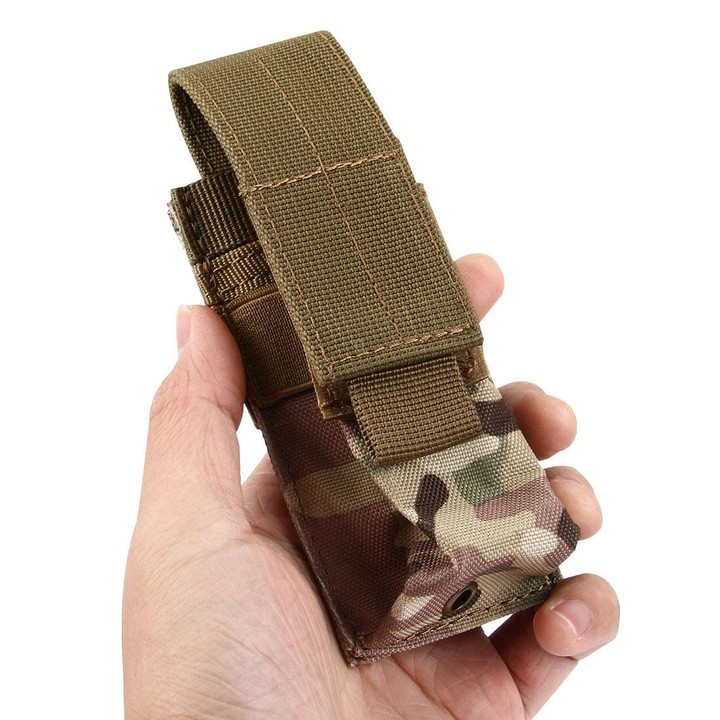 M5 Multifunctional Outdoor Sports Mini Portable Flashlight Protective Cover / Bag, Size: 15 x 4.7 x 2 cm(Dark Red)
