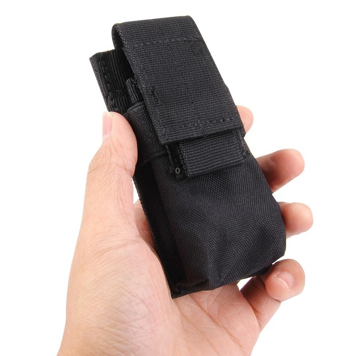 M5 Multifunctional Outdoor Sports Mini Portable Flashlight Protective Cover / Bag, Size: 15 x 4.7 x 2 cm(Black)