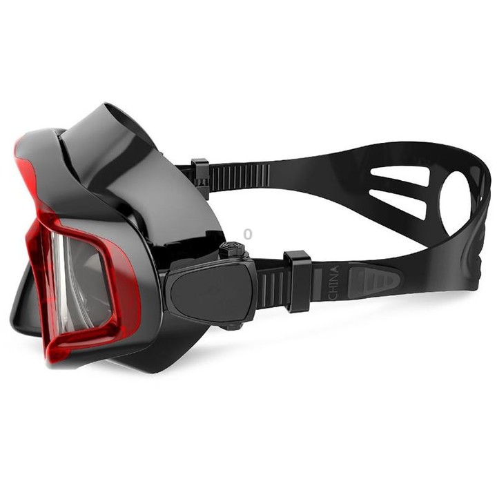 DM600 Silica Gel Diving Mask Swimming Goggles Diving Equipment for Adults (Red + Black)