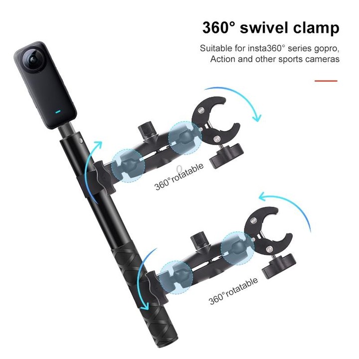 Motorcycle Dualheads Crab Clamp Handlebar Fixed Mount Holder