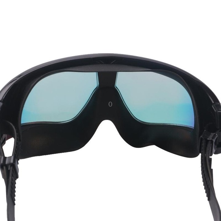 Colorful Large Frame Electroplating Anti-fog Silicone Swimming Goggles for Adults (Red + Black)