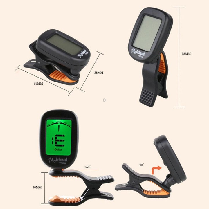Guitar Tuner Clip on-Accurate Chromatic, Acoustic Guitar Bass Banjo Violin Ukulele Tuner