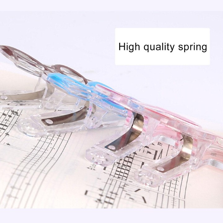 10 PCS PP Material Stainless Steel Spring Music Note Shape Book Clip Deluxe Page Holder, Random Color Delivery