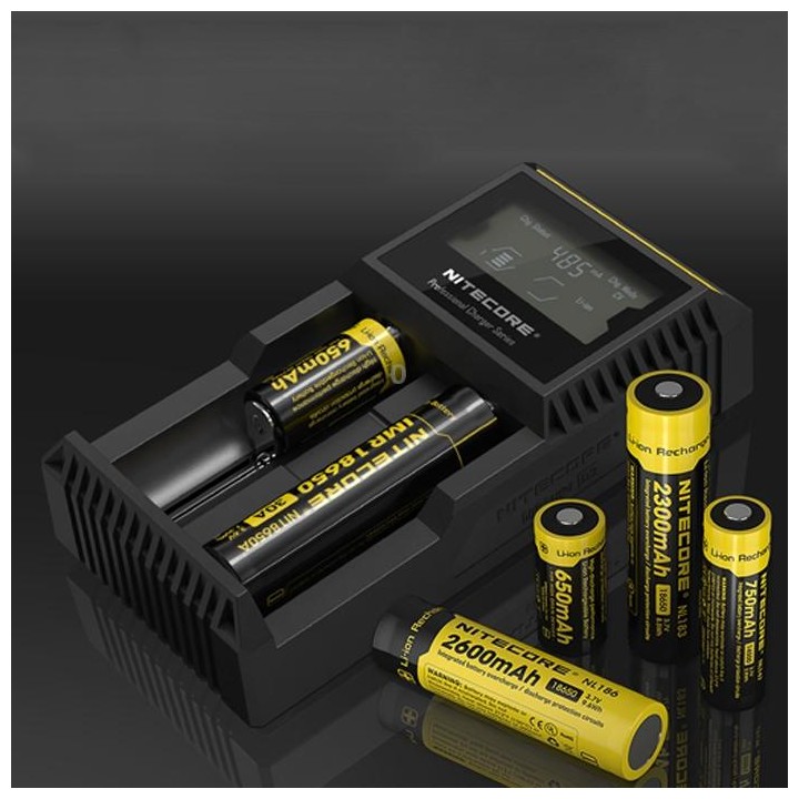 Nitecore D2 Intelligent Digi Smart Charger with LED Indicator for 14500, 16340 (RCR123), 18650, 22650, 26650, Ni-MH and Ni-Cd (A