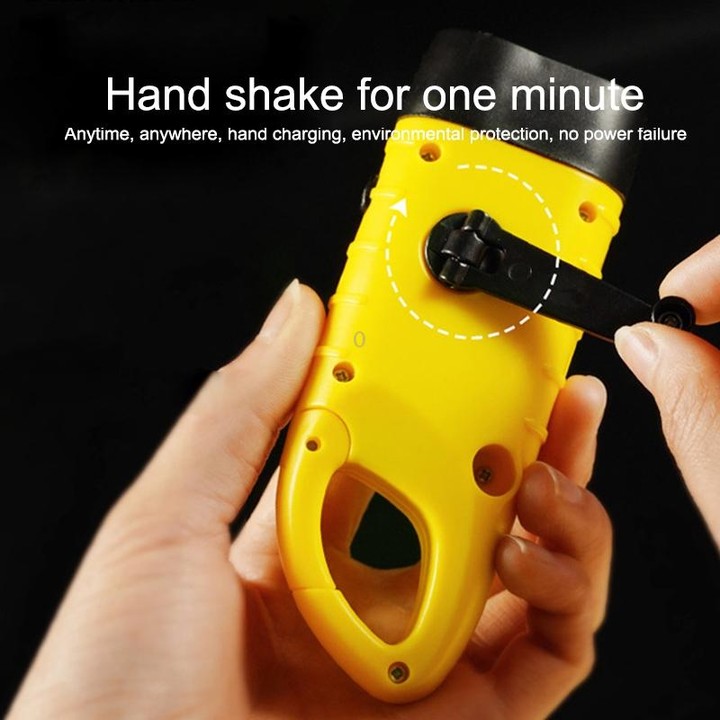 AOTU AT5503 Outdoor Solar Hand-Crank Power Emergency LED Flashlight(Army Green)