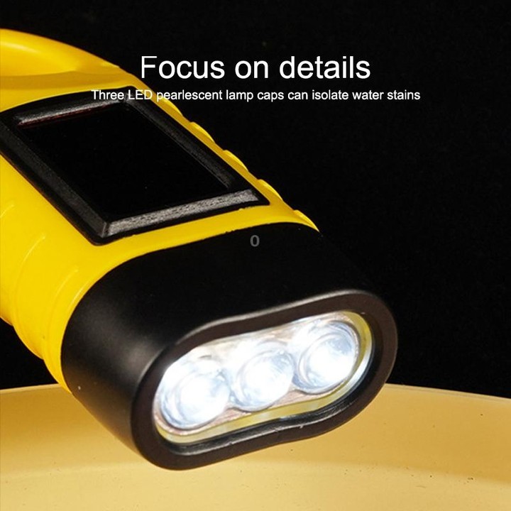 AOTU AT5503 Outdoor Solar Hand-Crank Power Emergency LED Flashlight(Black)