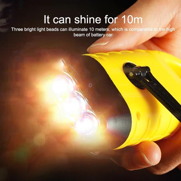 AOTU AT5503 Outdoor Solar Hand-Crank Power Emergency LED Flashlight(Black)