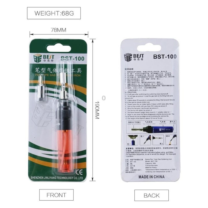 BEST Butane Gas Soldering Iron Pen (Random Color Delivery )