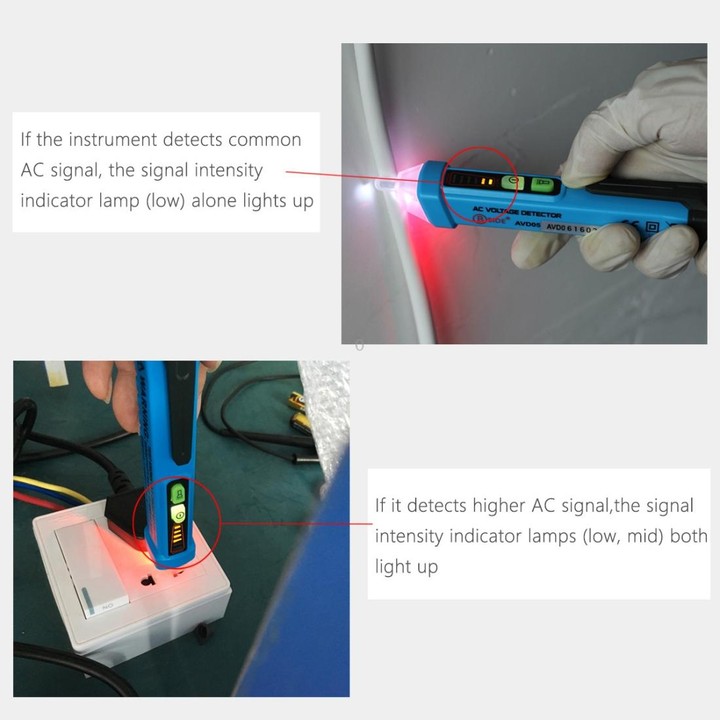 BSIDE AVD05 Non-contact AC Voltage Detectors 12~1000V Induction Electroprobe Pen Type ACV Electric Testers Household Tool wtih L