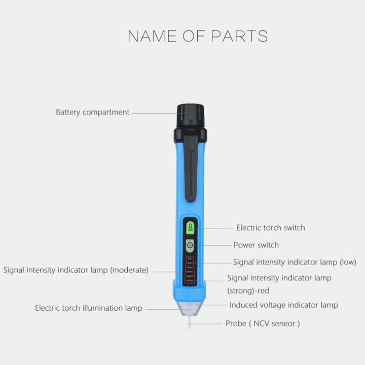 BSIDE AVD05 Non-contact AC Voltage Detectors 12~1000V Induction Electroprobe Pen Type ACV Electric Testers Household Tool wtih L
