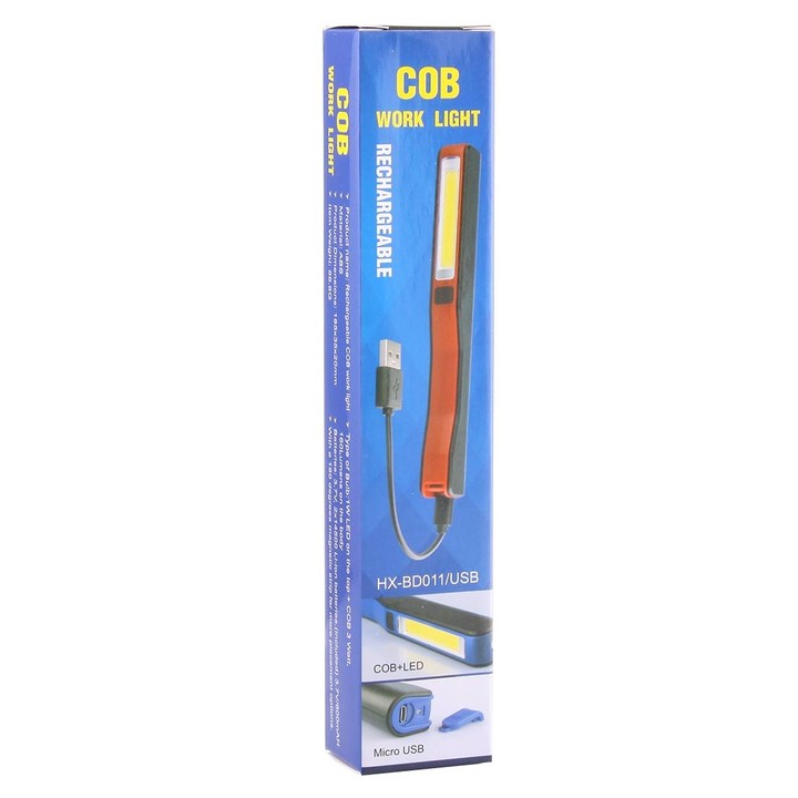 100LM High Brightness Pen Shape Work Light / Flashlight, White Light , COB LED 2-Modes with 90 Degree Rotatable Magnetic Pen Cli