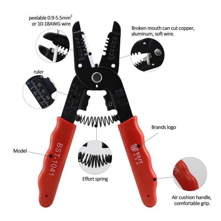 BEST-1041 0.9 ~ 5.5mm Wire Stripping Pliers