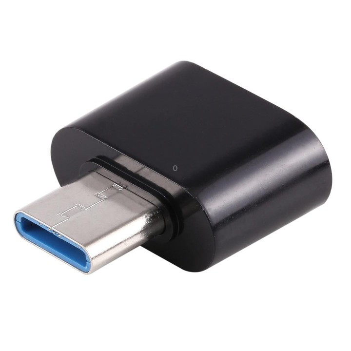 Plastic USB-C / Type-C Male to USB 2.0 Female OTG Data Transmission Charging Adapter(Black)