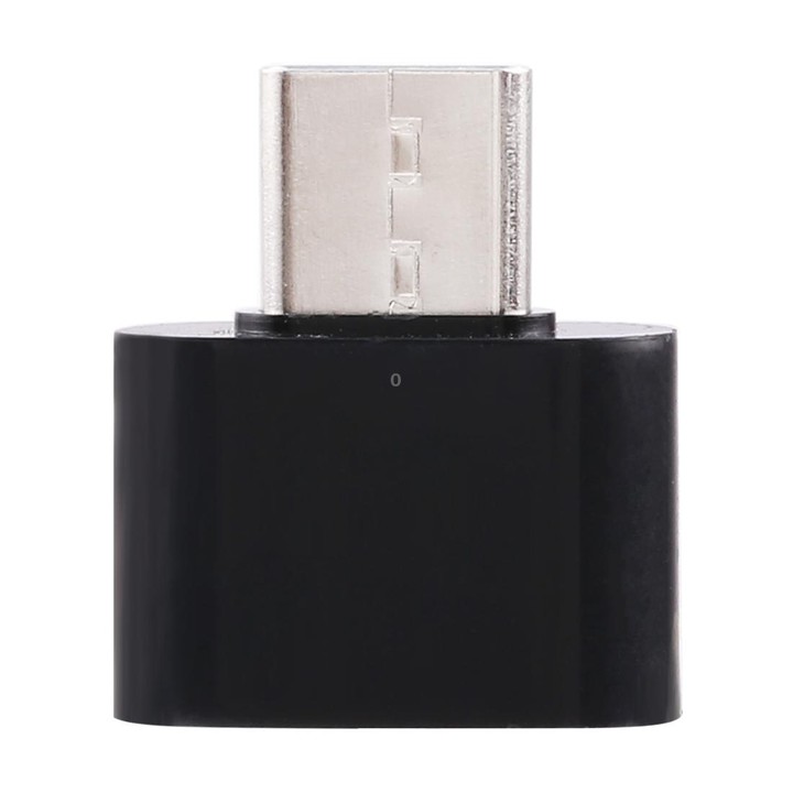 Plastic USB-C / Type-C Male to USB 2.0 Female OTG Data Transmission Charging Adapter(Black)