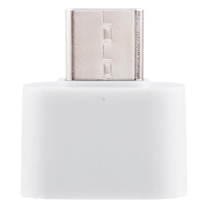 Plastic USB-C / Type-C Male to USB 2.0 Female OTG Data Transmission Charging Adapter(White)