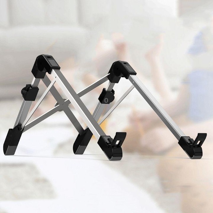 Aluminum Alloy Laptop Height Extender Holder Stand Folding Portable Computer Heat Dissipation Bracket, Size: 24.5x3.3x2.8cm(Blac
