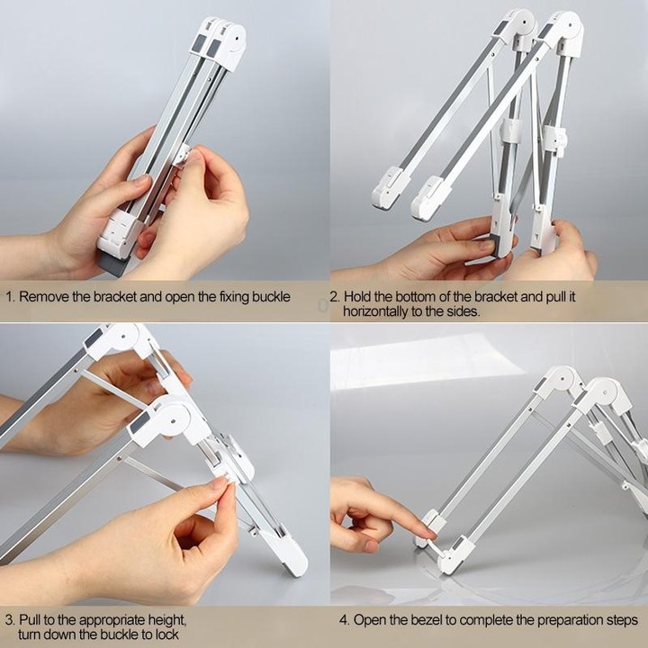 Aluminum Alloy Laptop Height Extender Holder Stand Folding Portable Computer Heat Dissipation Bracket, Size: 24.5x3.3x2.8cm(Blac