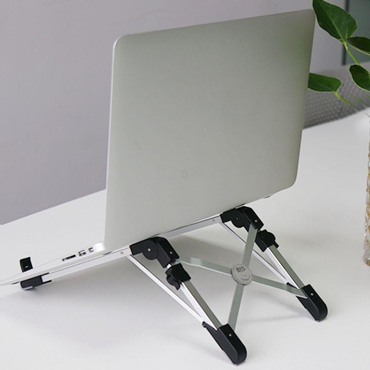 Aluminum Alloy Laptop Height Extender Holder Stand Folding Portable Computer Heat Dissipation Bracket, Size: 24.5x3.3x2.8cm(Blac