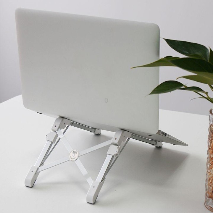 Aluminum Alloy Laptop Height Extender Holder Stand Folding Portable Computer Heat Dissipation Bracket, Size: 24.5x3.3x2.8cm (Whi