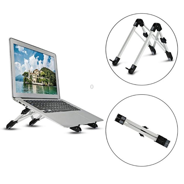 Aluminum Alloy Laptop Height Extender Holder Stand Folding Portable Computer Heat Dissipation Bracket, Size: 24.5x3.3x2.8cm (Whi