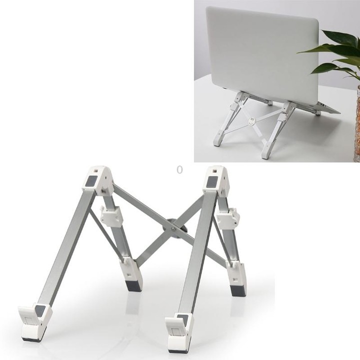Aluminum Alloy Laptop Height Extender Holder Stand Folding Portable Computer Heat Dissipation Bracket, Size: 24.5x3.3x2.8cm (Whi