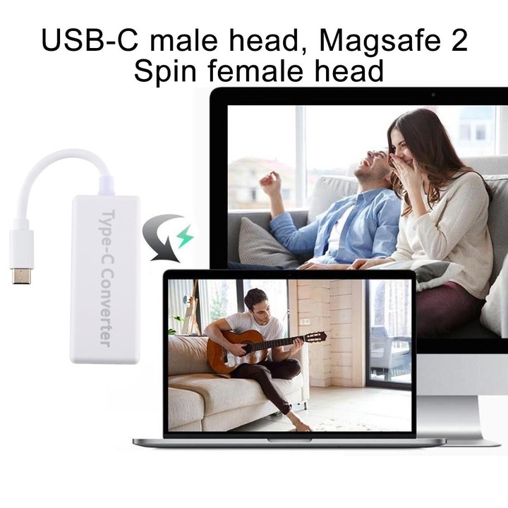 65W 5 Pin MagSafe Series to USB-C / Type-C Converter for MacBook (White)