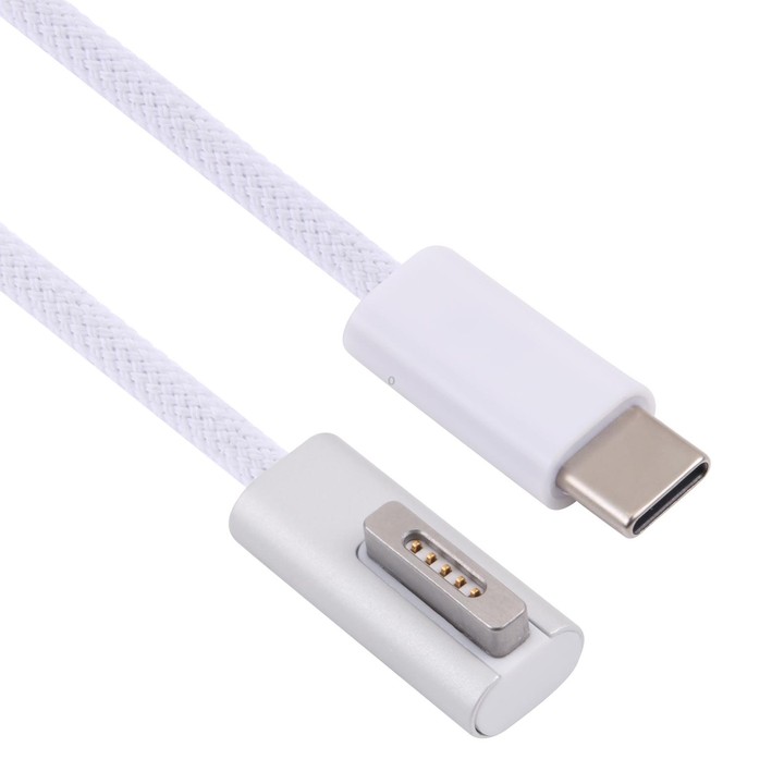 45W / 60W / 65W / 85W 5 Pin MagSafe 2 (T-Shaped) to USB-C / Type-C PD Charging Cable(White)