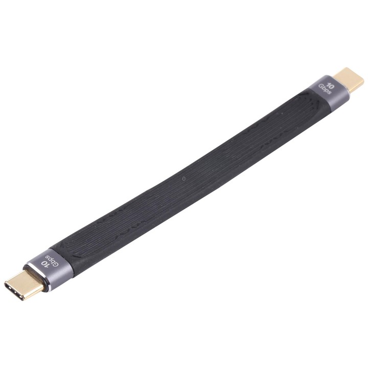 10Gbps Double USB-C / Type-C Soft Flat Data Transmission Fast Charging Cable