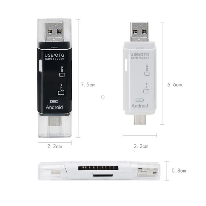D-178 5 In 1 Type-C / USB-C Multi-function Card Reader (White)