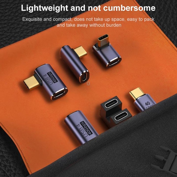 40Gbps USB-C / Type-C Male to Female Elbow Adapter