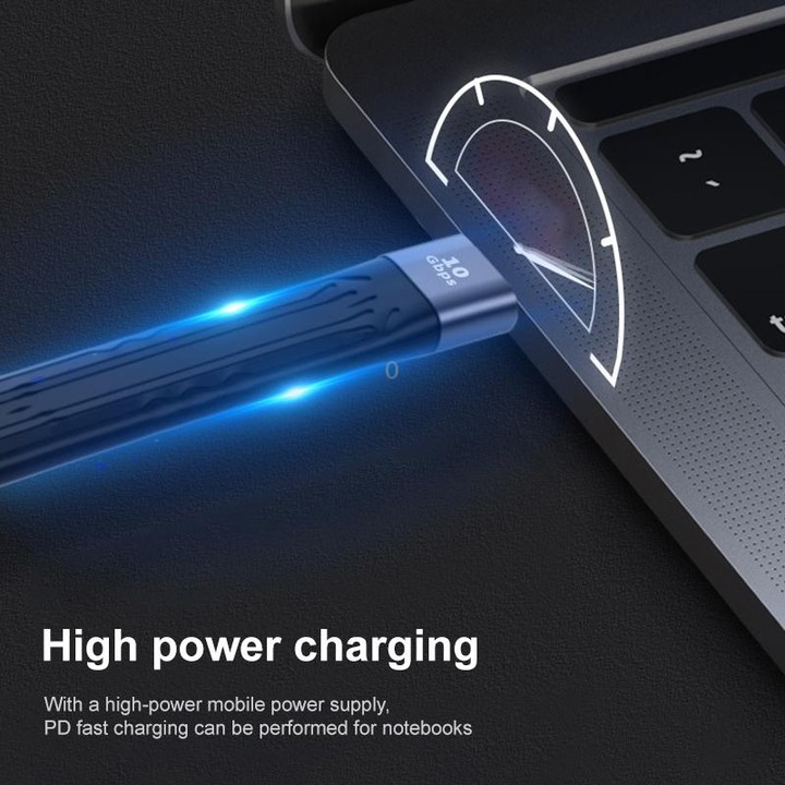 10Gbps USB Male to Type-C Female Soft Flat Sync Data Fast Charging Cable