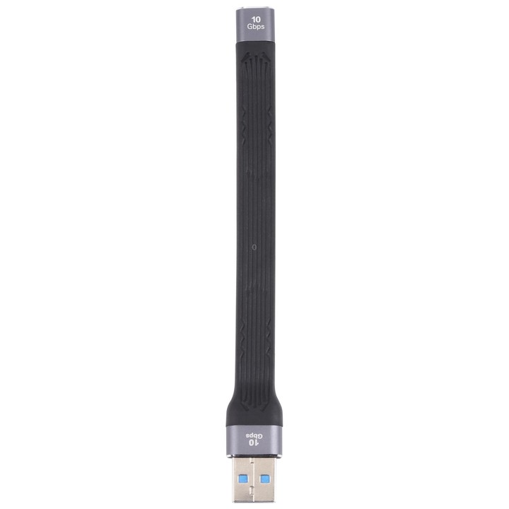 10Gbps USB Male to Type-C Female Soft Flat Sync Data Fast Charging Cable